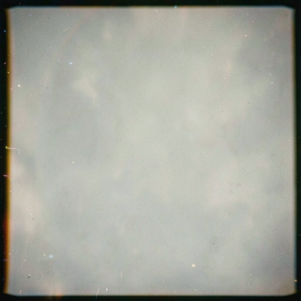 Soft-focus photograph of a textured white architectural surface, rendered in muted sage and slate tones with analog film grain, conveying a calm, studio-like mood.
